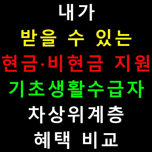 내가 받을 수 있는 현금·비현금 지원, 기초생활수급자·차상위계층 혜택 비교
