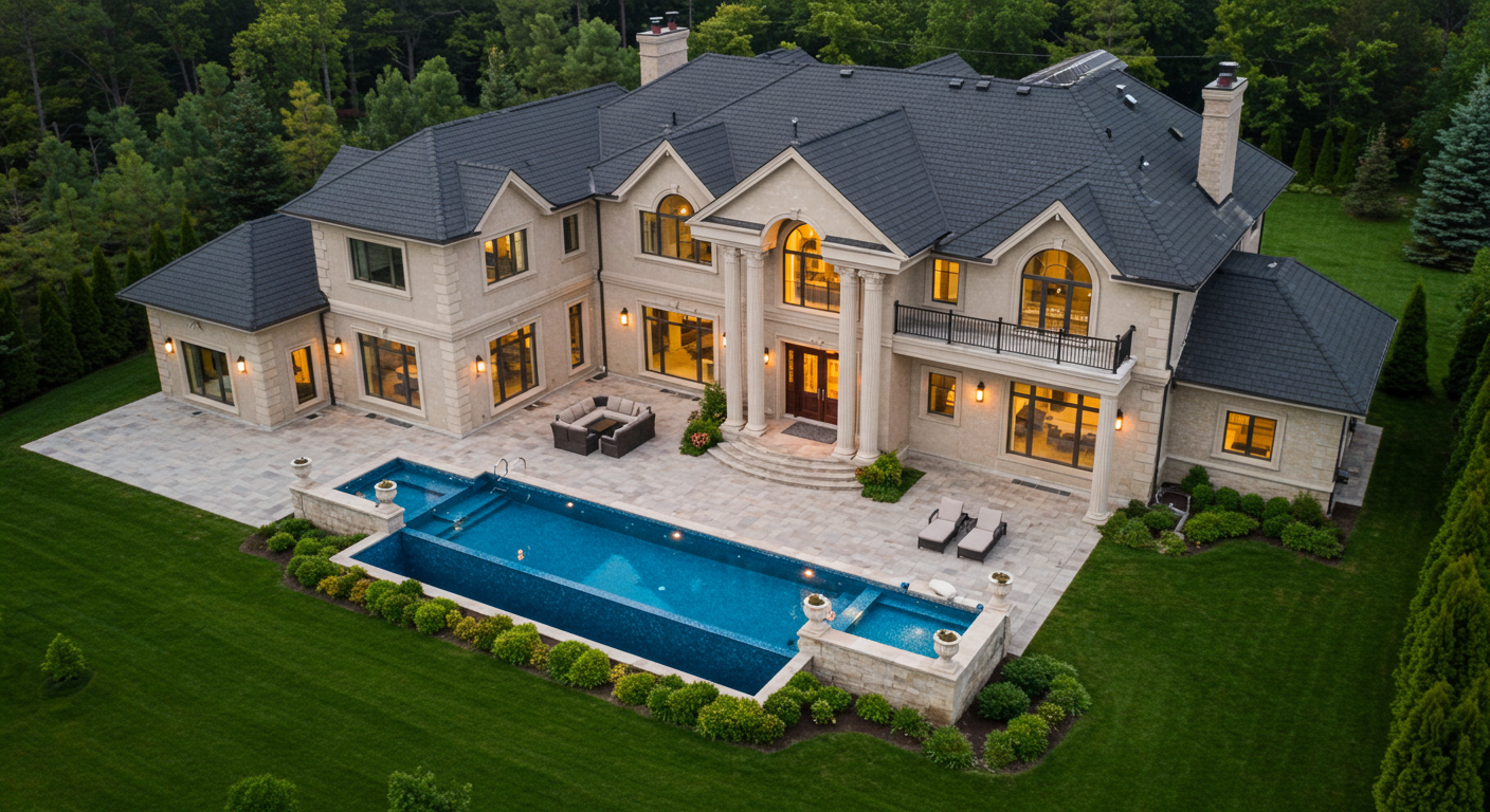수영장이 있는 큰 집