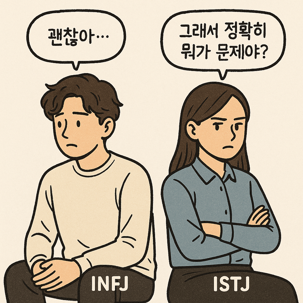 INFJ 남자와 ISTJ 여자, 정말 잘 맞는 궁합일까? 연애·재회·잠수까지 분석