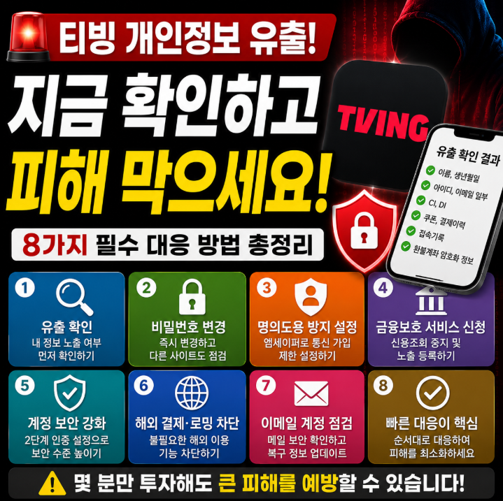 티빙 유출 조회했더니? 명의도용 예방부터 계정보호까지 한방에해결7