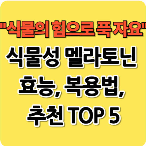 식물성 멜라토닌 효능, 복용법, 추천 TOP 5