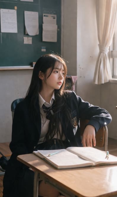 기대어 앉은 사진