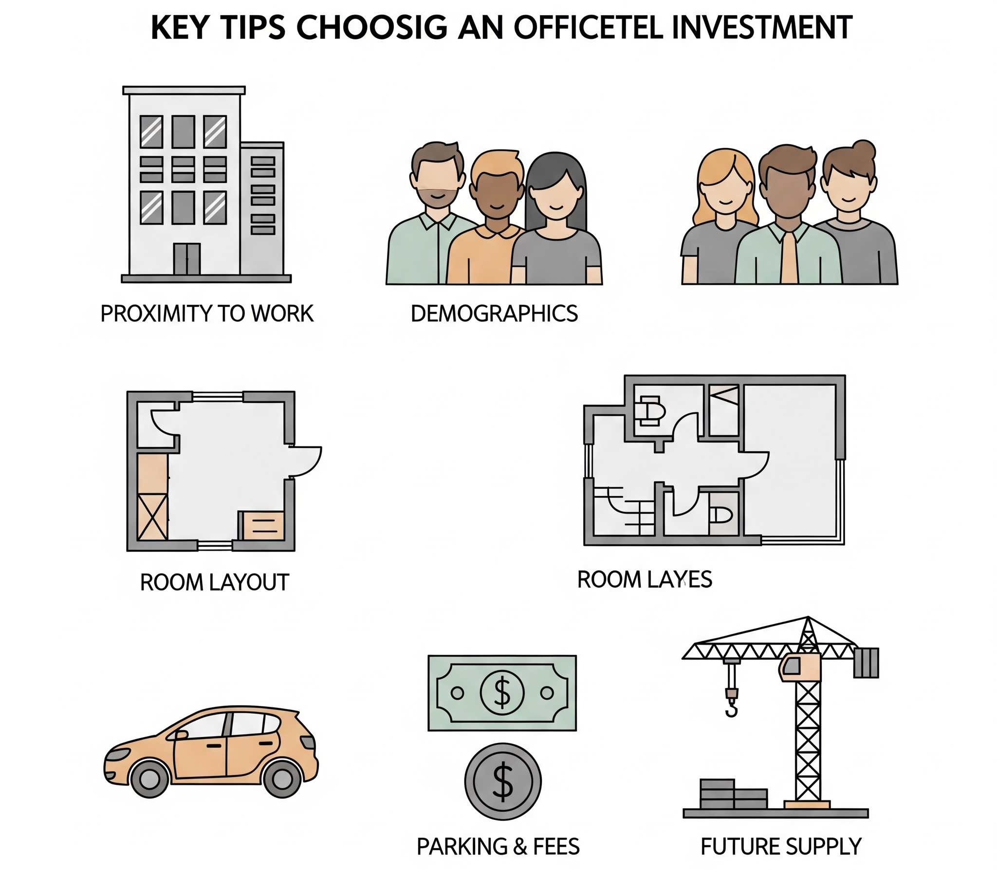 실패하지 않는 오피스텔 투자를 위한 5가지 핵심 체크리스트 아이콘