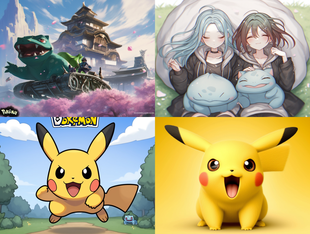 벚꽃 장식 피카츄, 이상해꽃 등 봄꽃으로 꾸며진 포켓몬 이미지 모음