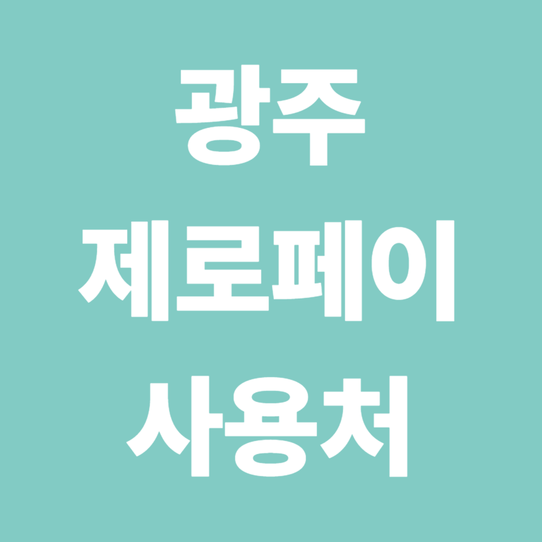 광주 제로페이 가맹점 총정리