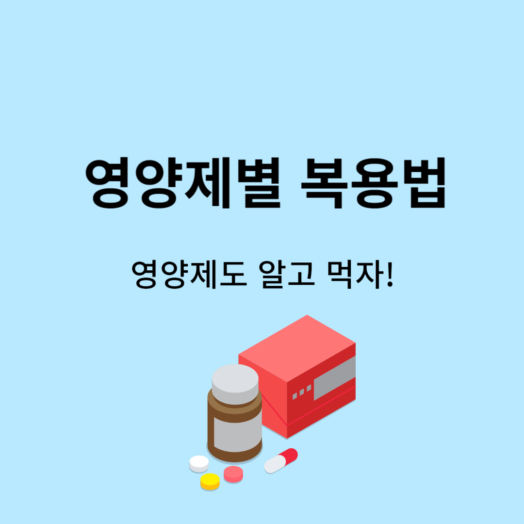 영양제별 복용법