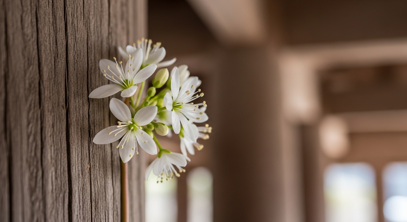 통도사-대웅전-나무-기둥-표면에-하얗게-피어있는-우담바라-꽃