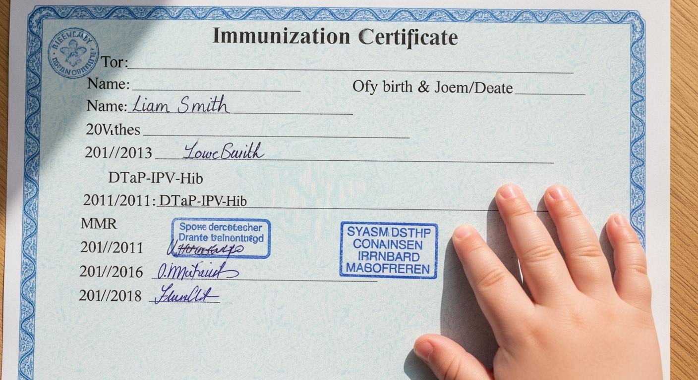 아기 예방접종 증명서 출력