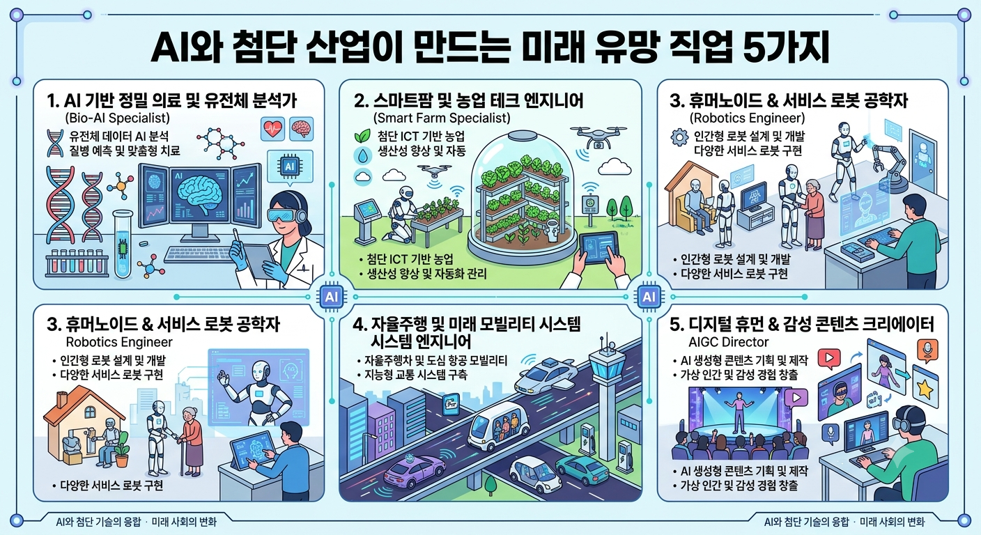 AI와 첨단 산업이 만드는 미래 유망 직업 5가지, 10년 뒤 연봉 상위 1%?