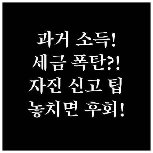 10년 전 소득 누락이 지금 세금 폭..