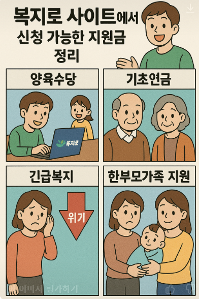 복지로사이트에서 신청가능한 지원금
