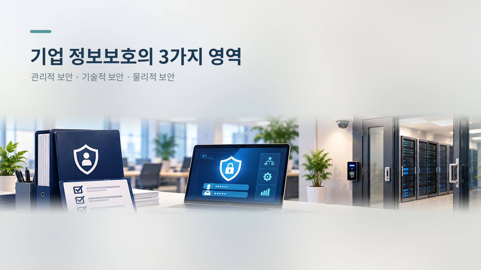 세 가지 보안 통제가 하나의 정보자산을 보호하는 구조