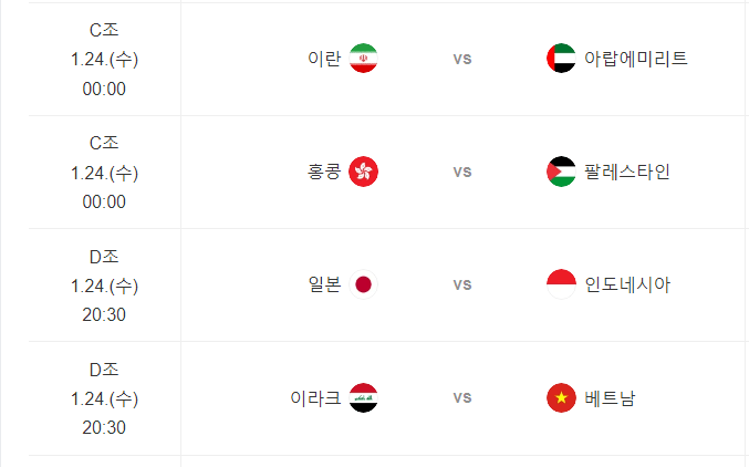 1월 24일 경기