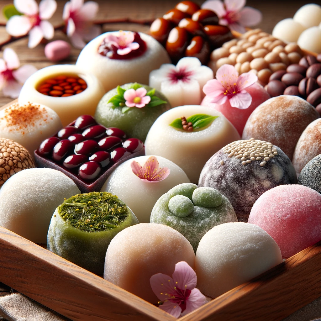 일본 모찌의 다양한 종류