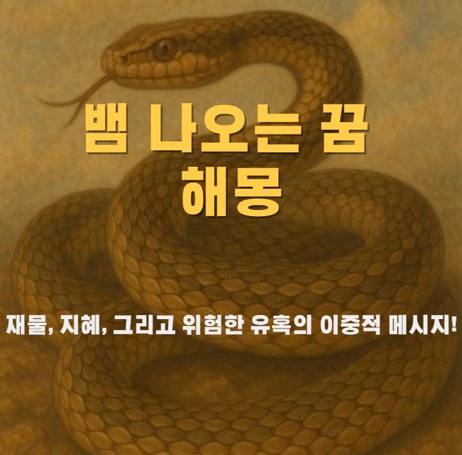뱀이 꽈리를 꼬고 혀를 낼름 하는 누렁이 뱀 모습