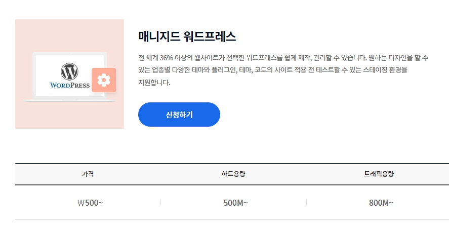 카페24 매니지먼트 워드프레스 가입 설명서