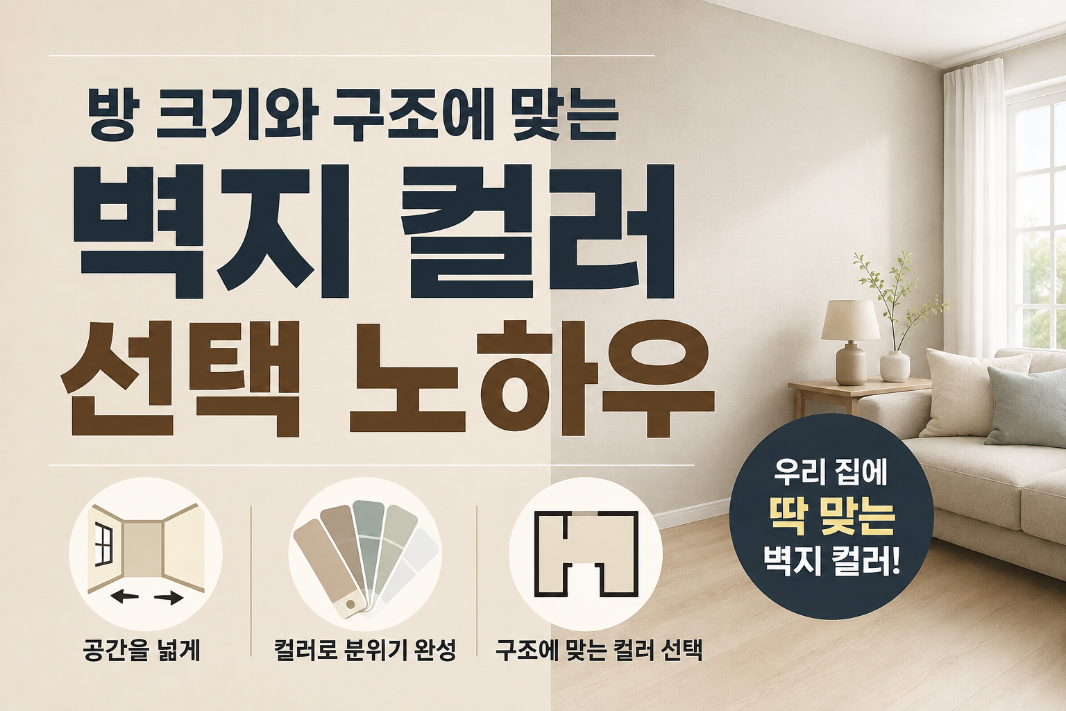 방 크기와 구조에 맞는 벽지 컬러 선택 노하우