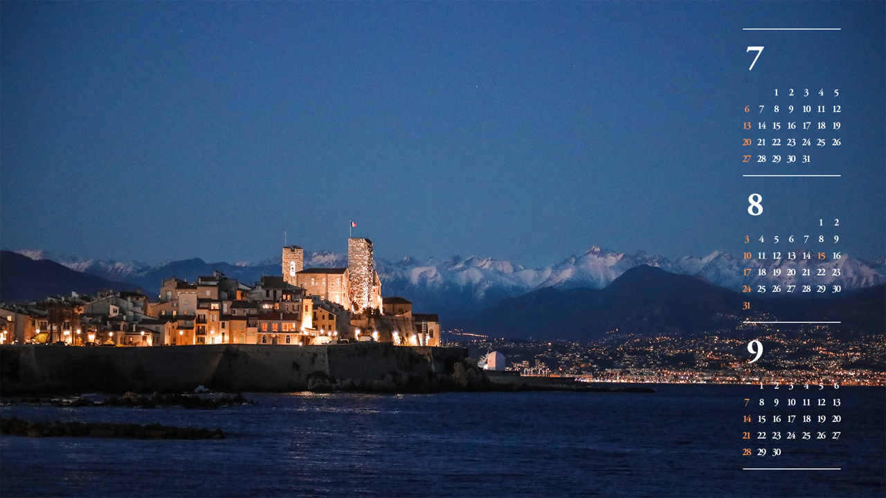 18 앙티브 야경 사진 B - 2025년8월 노트북배경화면