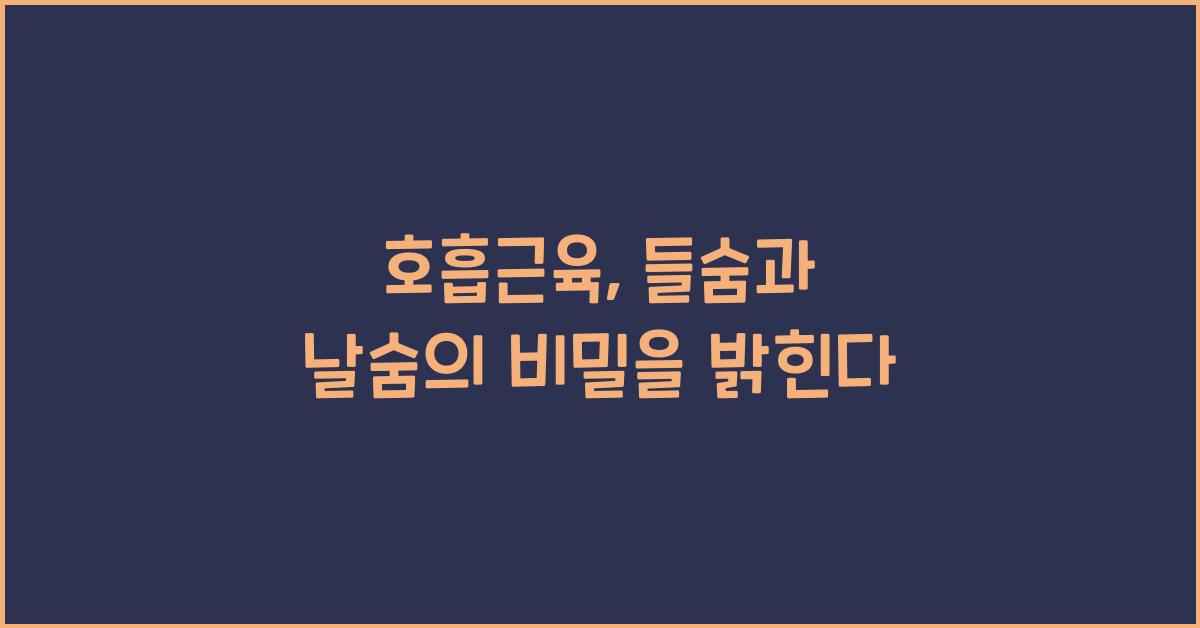 호흡근육, 들숨과 날숨