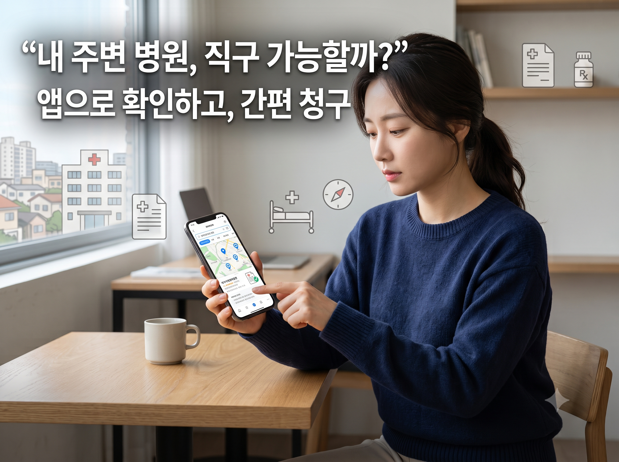 실손24 보험금 청구 전 참여병원을 검색하는 모습
