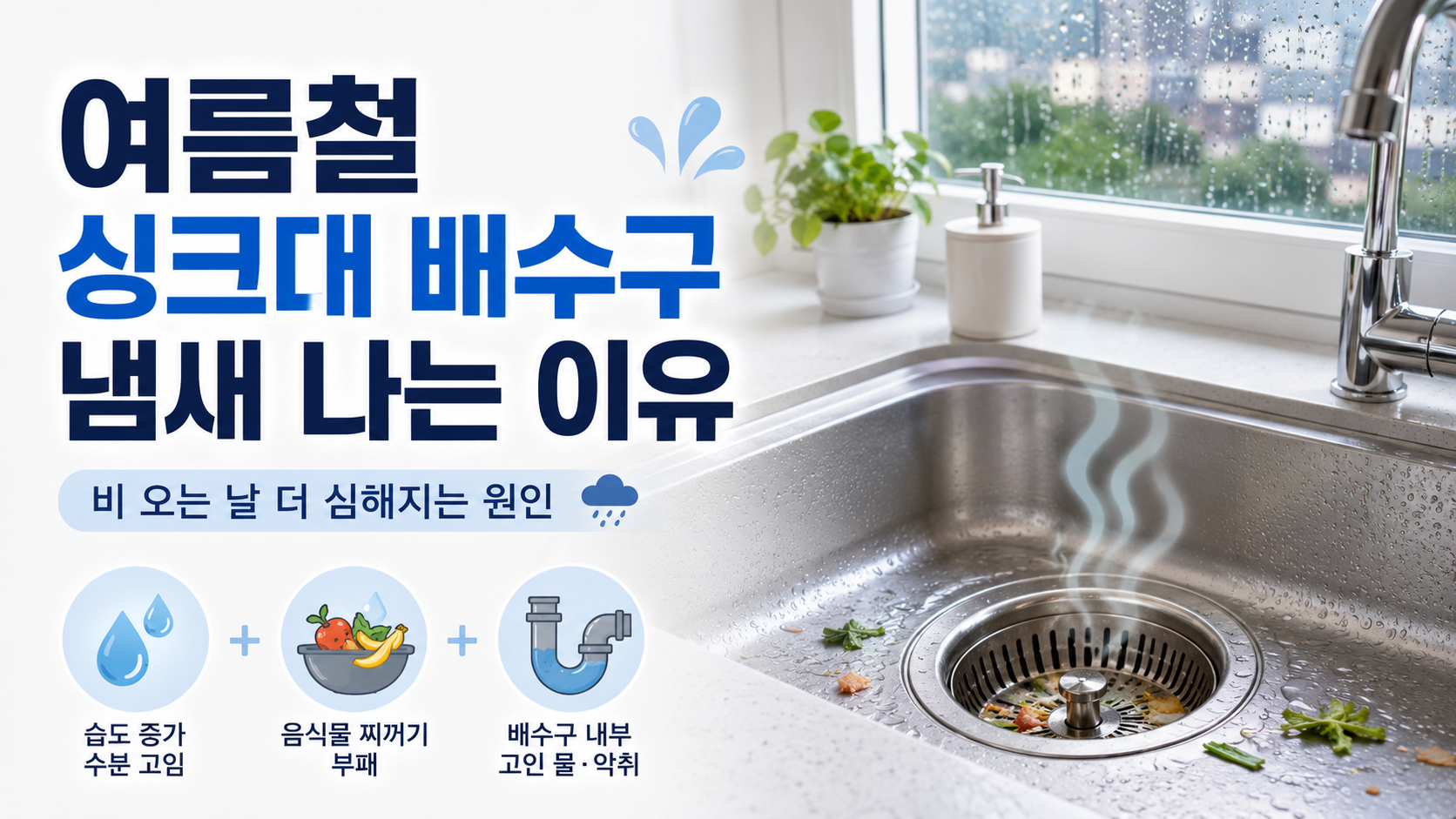 여름철 싱크대 배수구 냄새