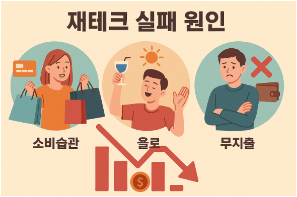 재테크 실패 원인(소비습관,욜로,무지출)이미지
