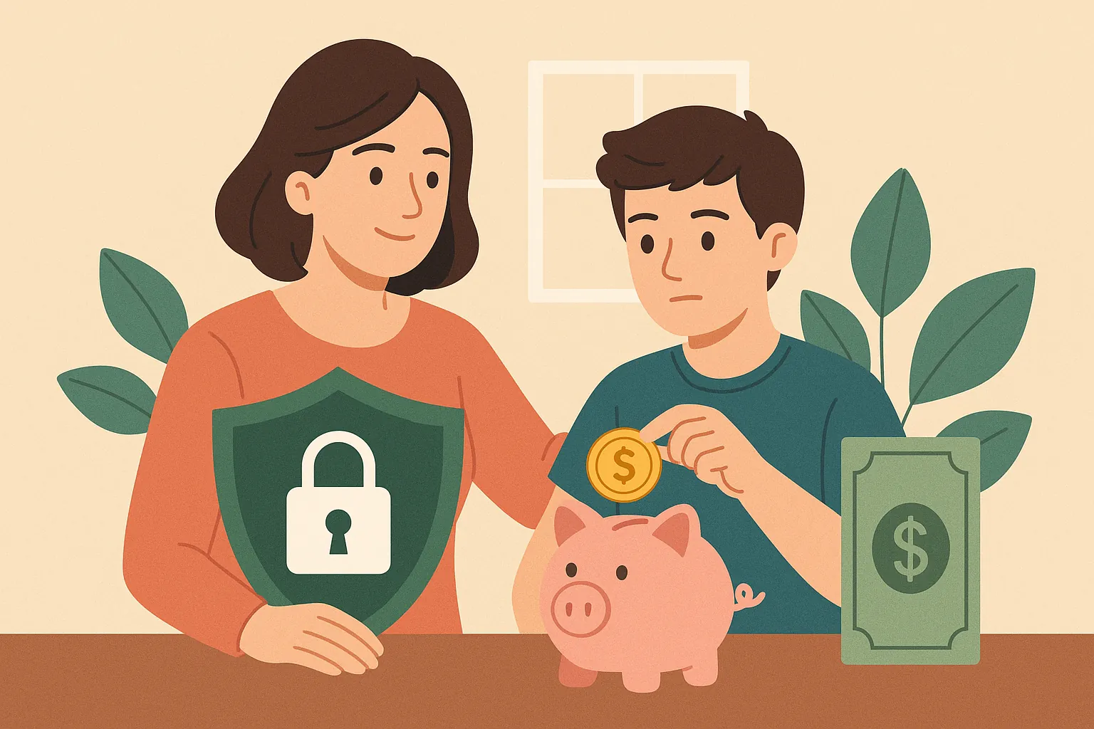 미성년자-금융계좌-설정을-부모가-미리-관리하는-모습을-표현한-일러스트-저축과-보안-강조-이미지