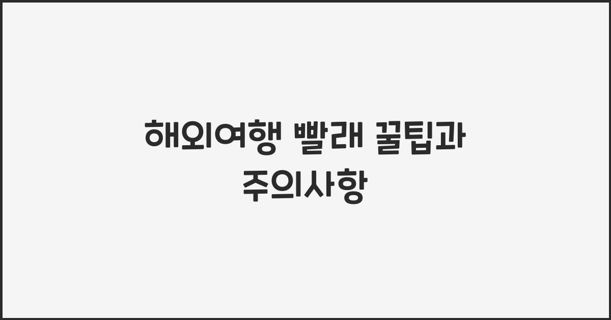 해외여행 빨래