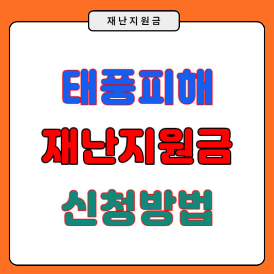 태풍피해 재난지원금 신청방법 과 피해 신고방법