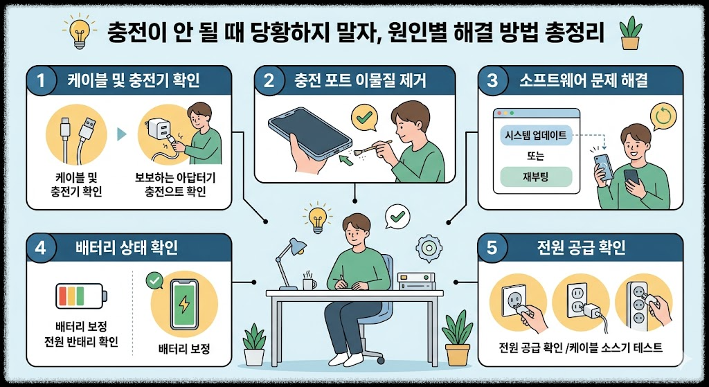 충전이 안 될 때 당황하지 말자, 원인별 해결 방법 총정리