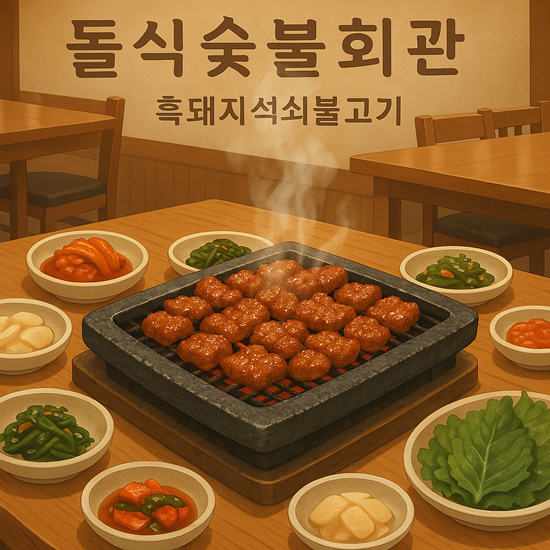 잘 구워진 생생정보 진시몬 흑돼지석쇠불고기