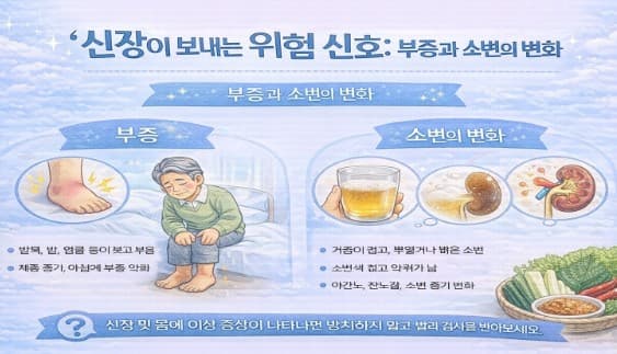신장이 보내는 위험 신호인 부종과 소변의 변화에 대한 이미지