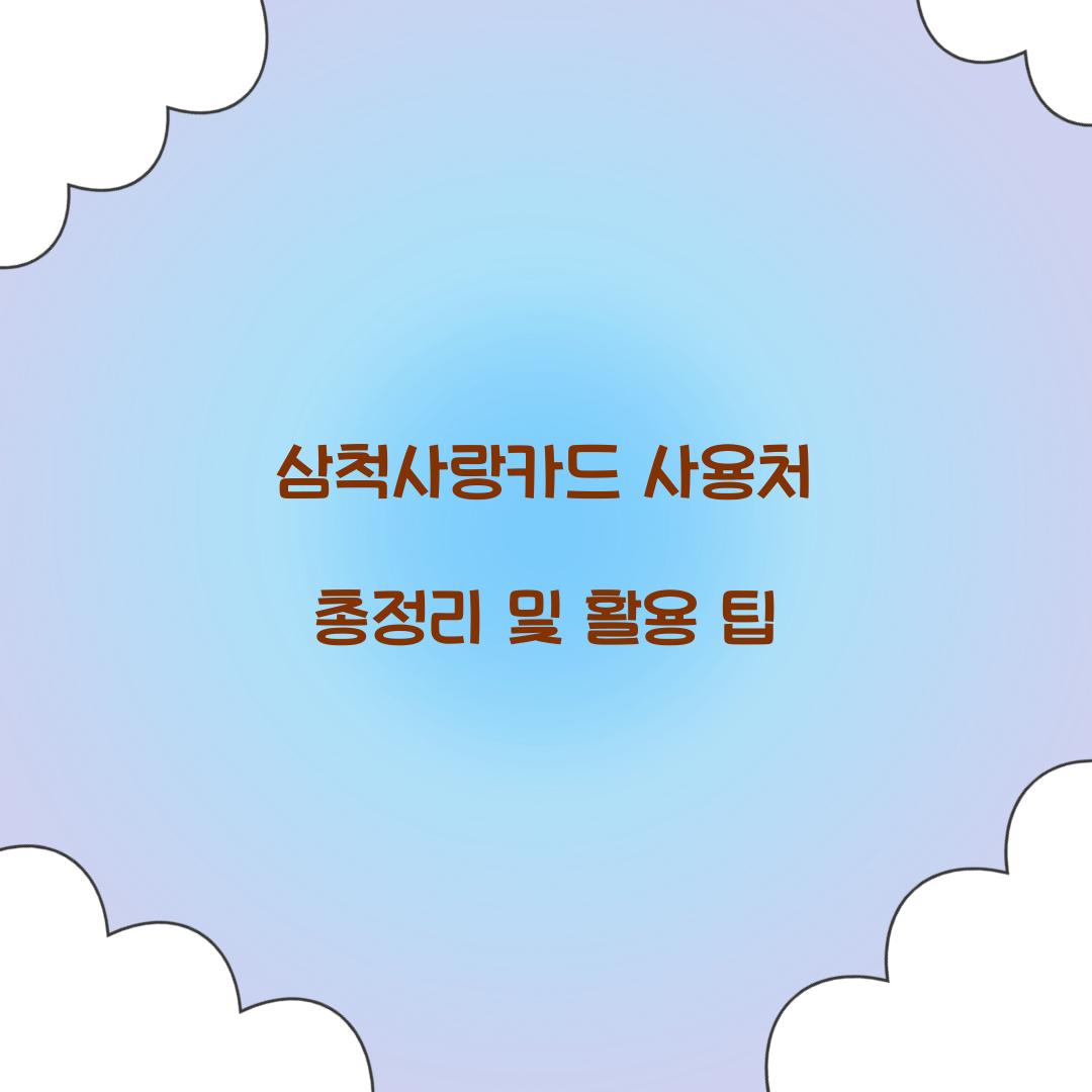 삼척사랑카드 사용처
