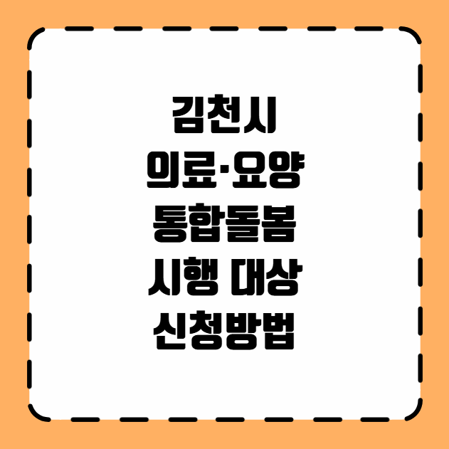 김천시 의료·요양 통합돌봄 시행 대상 신청방법