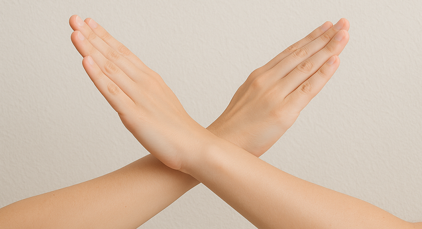 거절을 표현하는 손모습