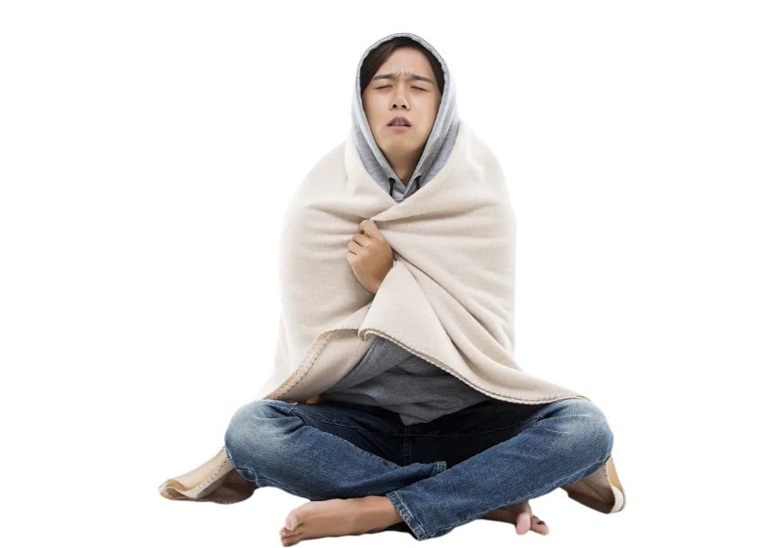 추워하는 남자 이미지