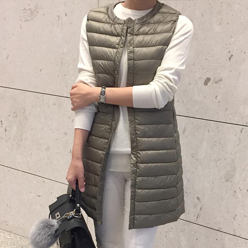 경량 패딩 조끼 덕다운 롱패딩조끼 퀼팅 누빔 오리털 베스트