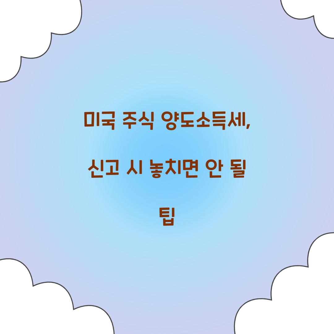미국 주식 양도소득세