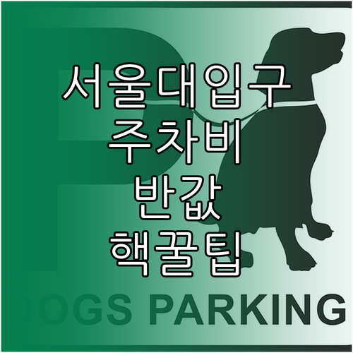 서울대입구역 주차 요금 아끼는 방법 ..