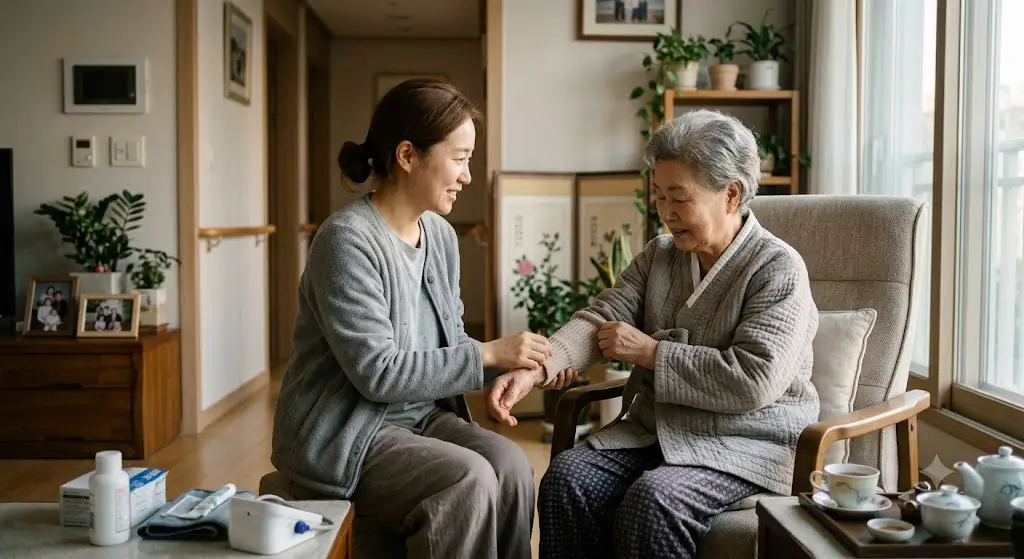 가정에서 편안하게 돌봄 받는 어르신