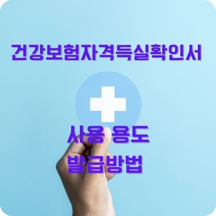 건강보험자격득실확인서 사용 용도&amp;#44; 발급방법