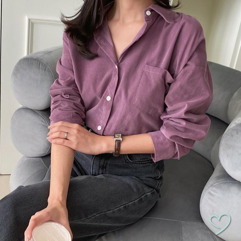 여자 골덴남방 코듀로이셔츠 화이트셔츠 여성겨울셔츠 블라우스