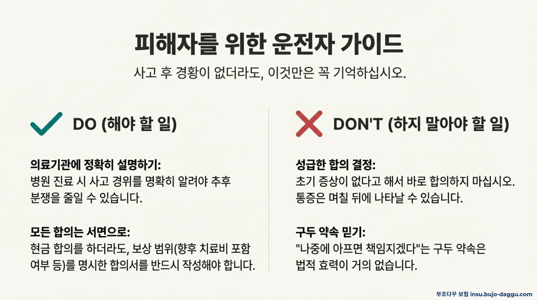 대인 접수 없이 합의했을 때 보험 처리와 건강보험 문제 정리