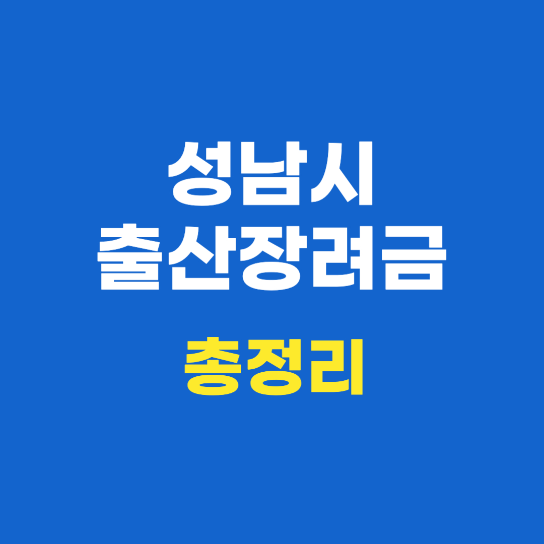 2025 성남시 출산장려금 양육수당 금액 신청방법