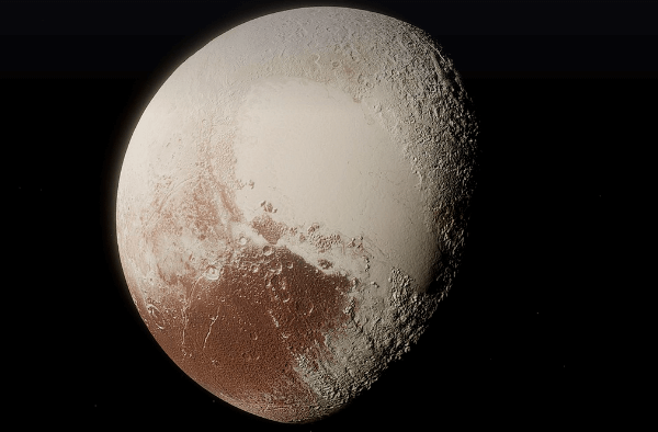 왜소 행성 명왕성의 모습입니다.