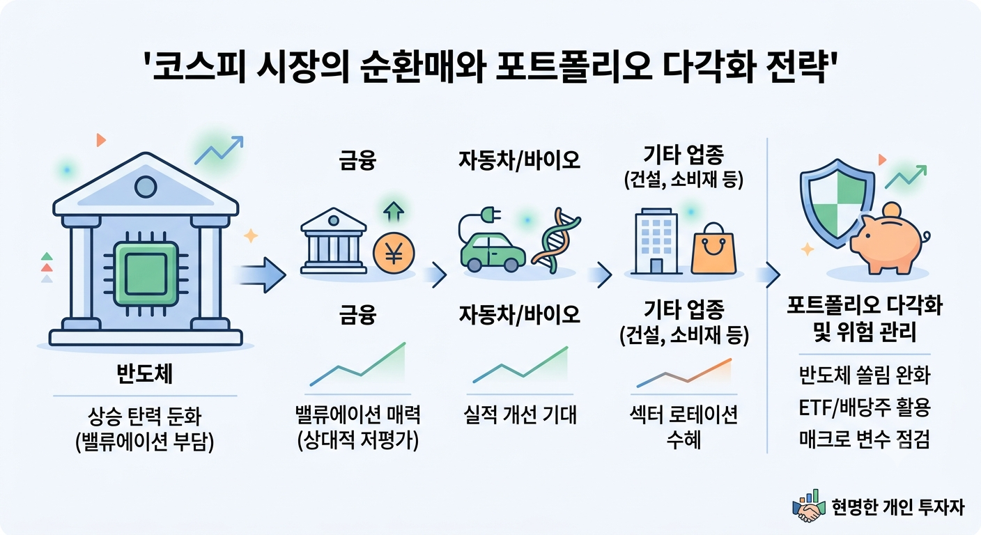 코스피 순환매 (반도체, 금융, ETF)