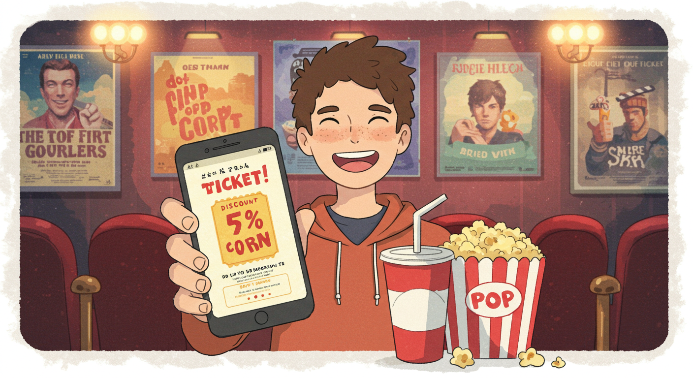 할인 쿠폰으로 영화 티켓을 예매하는 썸네일