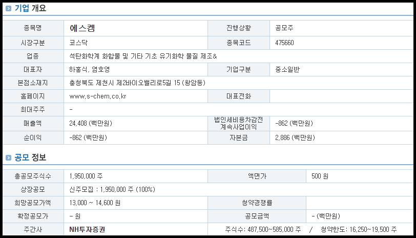에스켐 기업 개요