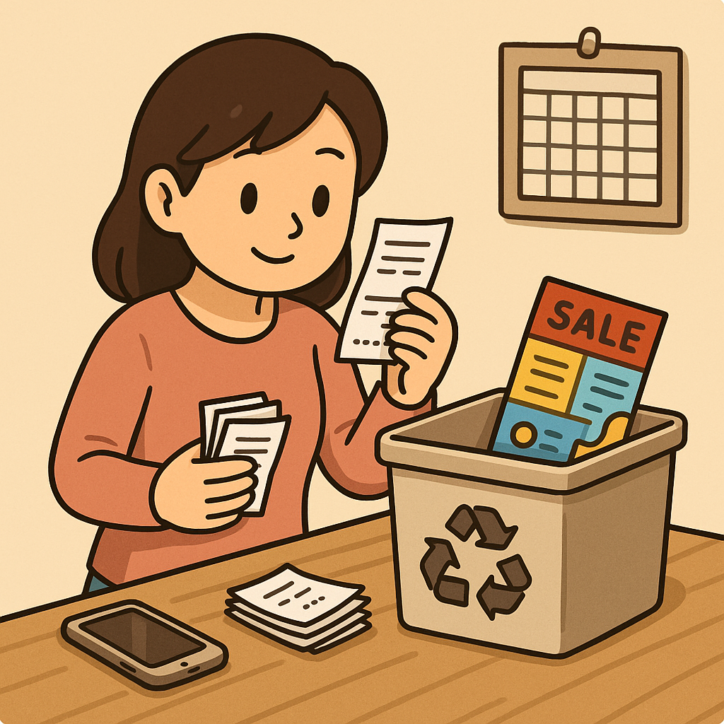 마트 영수증과 전단지, 이렇게 처리