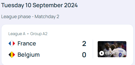 독일 프랑스 축구 UEFA 네이션스리그 3-4위전